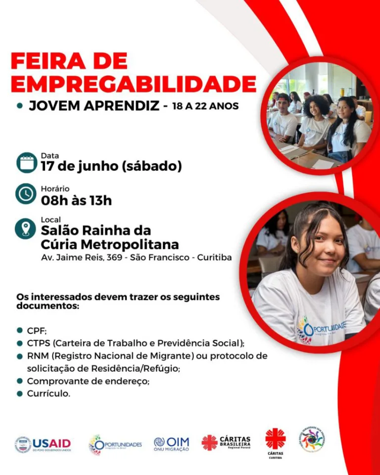 Caritas Curitiba promove feira de empregabilidade nesse sábado